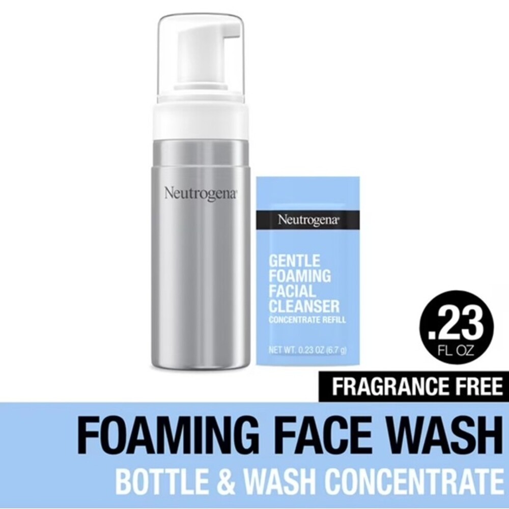 Neutrogena Reusable Gentle Foaming Facial Cleanser, Face Wash Starter Kit, 7.5 o